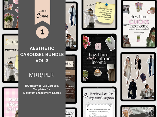 Aesthetic Carousel Bundle with MRR/PLR
