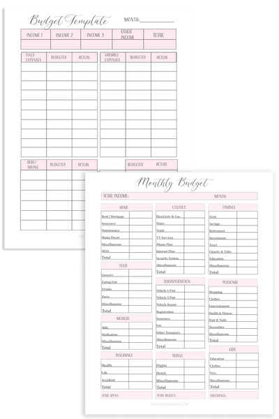 Monthly Budget Planner, Monthly Budget Template (Instant Download)